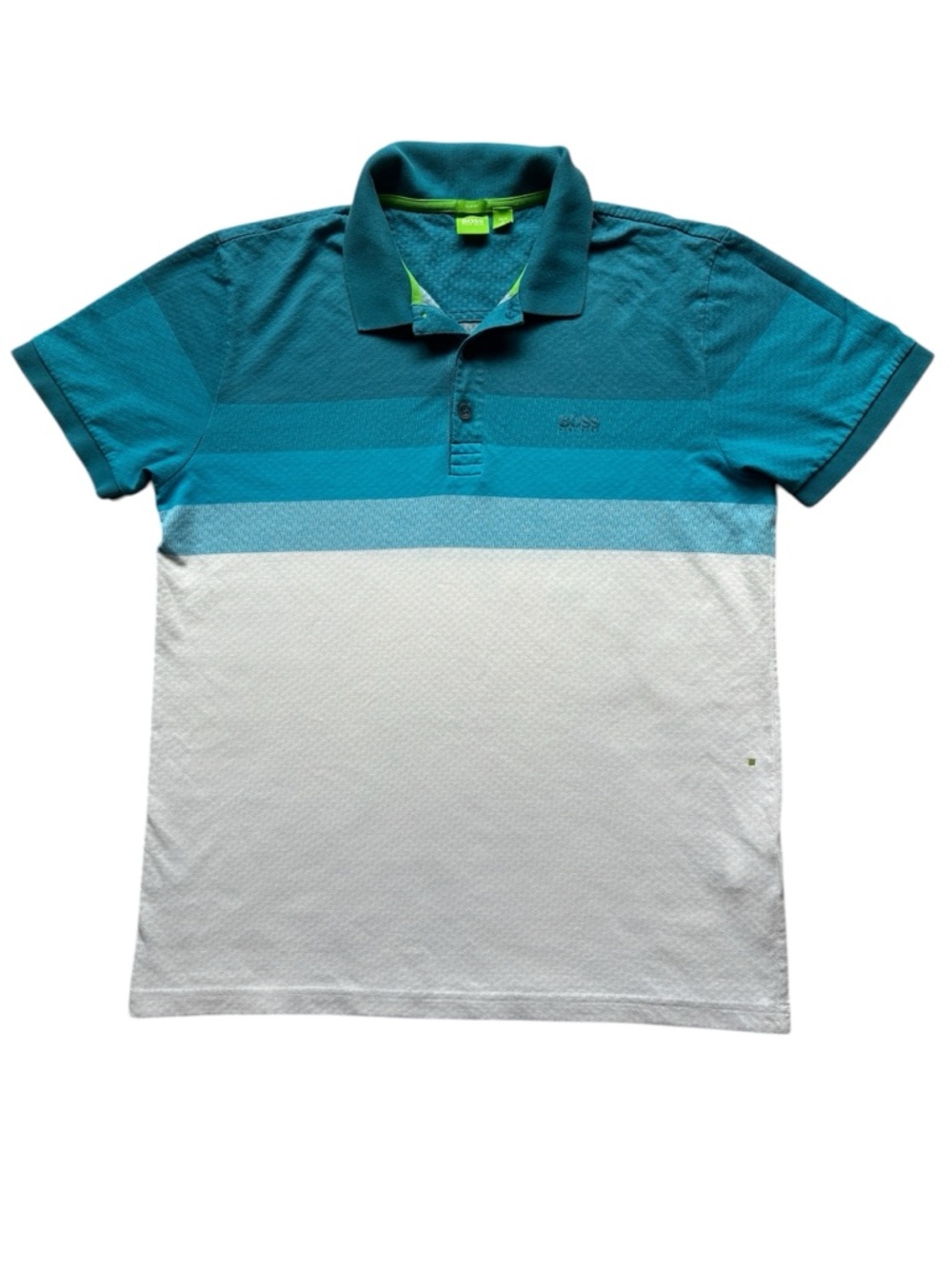 Hugo BOSS Men's Blue & White Slim Fit Color Block Polo Shirt Size XL